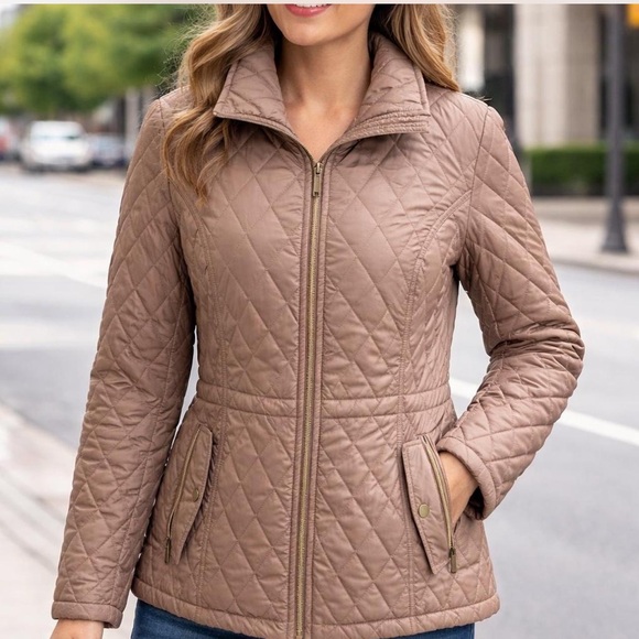 London Fog Jackets & Blazers - London Fog Women's Quilted Tan Jacket
